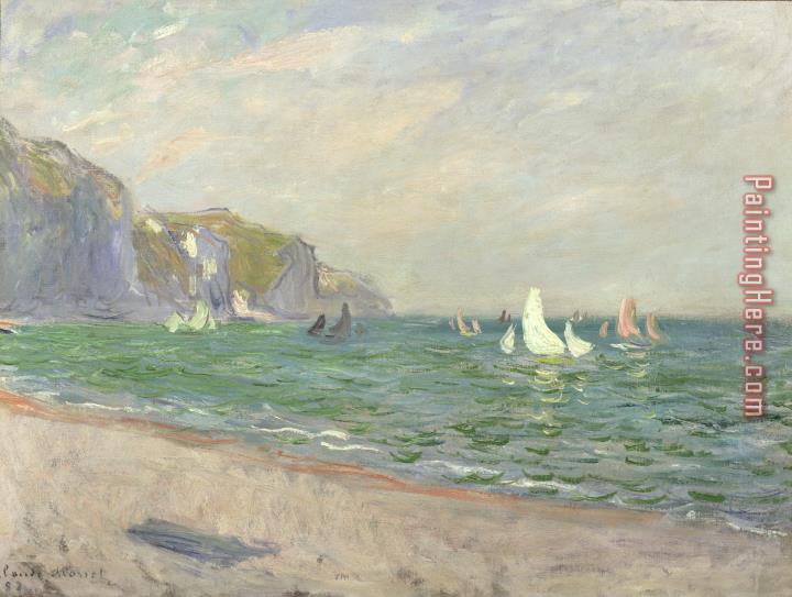 Claude Monet Boats below the Cliffs at Pourville